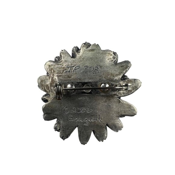 Seagull Pewter Floral Daisy Pin Brooch 2006 Women Silver Tone Metal - Picture 2 of 4